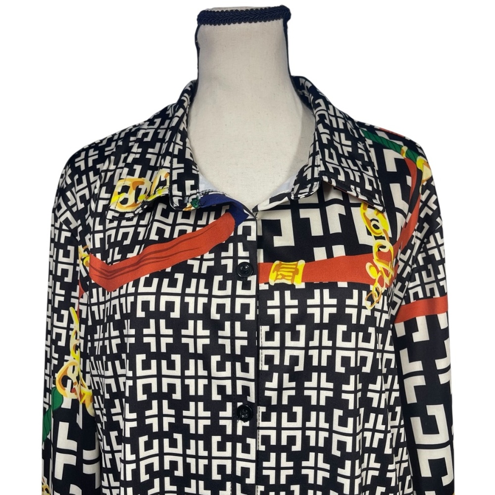 🚫🚫SOLD🚫🚫Vintage Abstract Print Mini Dress - Picture 4 of 5